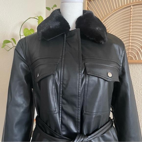 Asos New Look Faux Leather Jacket Size 8 - Picture 9 of 12